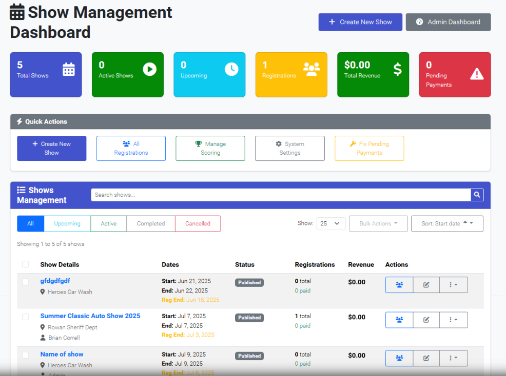 Show Management System