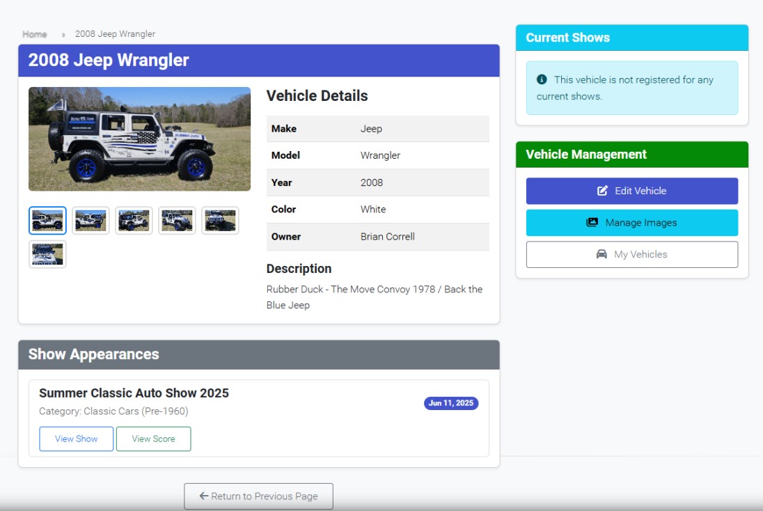 Vehicle Details Management